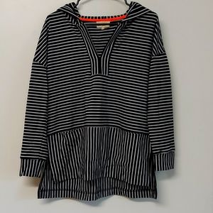 Navy & White Striped Hoodie